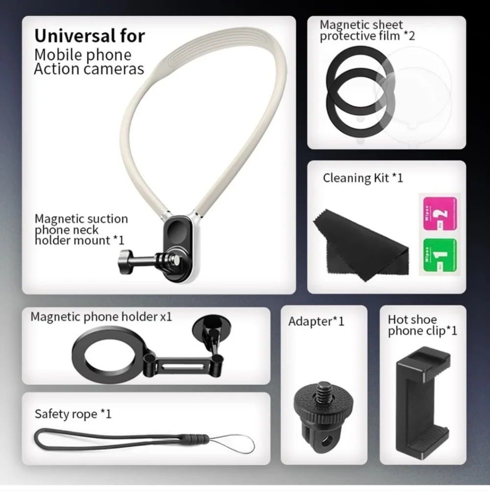 3in1 Magnetic Neck Phone Holder